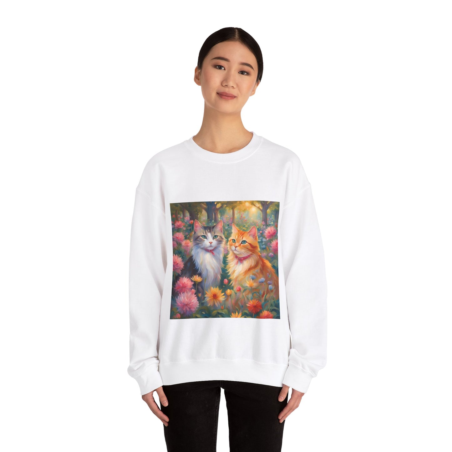 Copy of Unisex Heavy Blend™ Crewneck Sweatshirt woman Man two cats