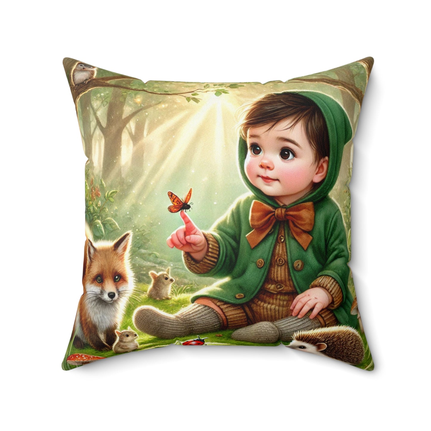 Coussin fantaisie pour enfant, motif forêt, décoration d'intérieur cosy, décoration de chambre d'enfant, amoureux de la nature