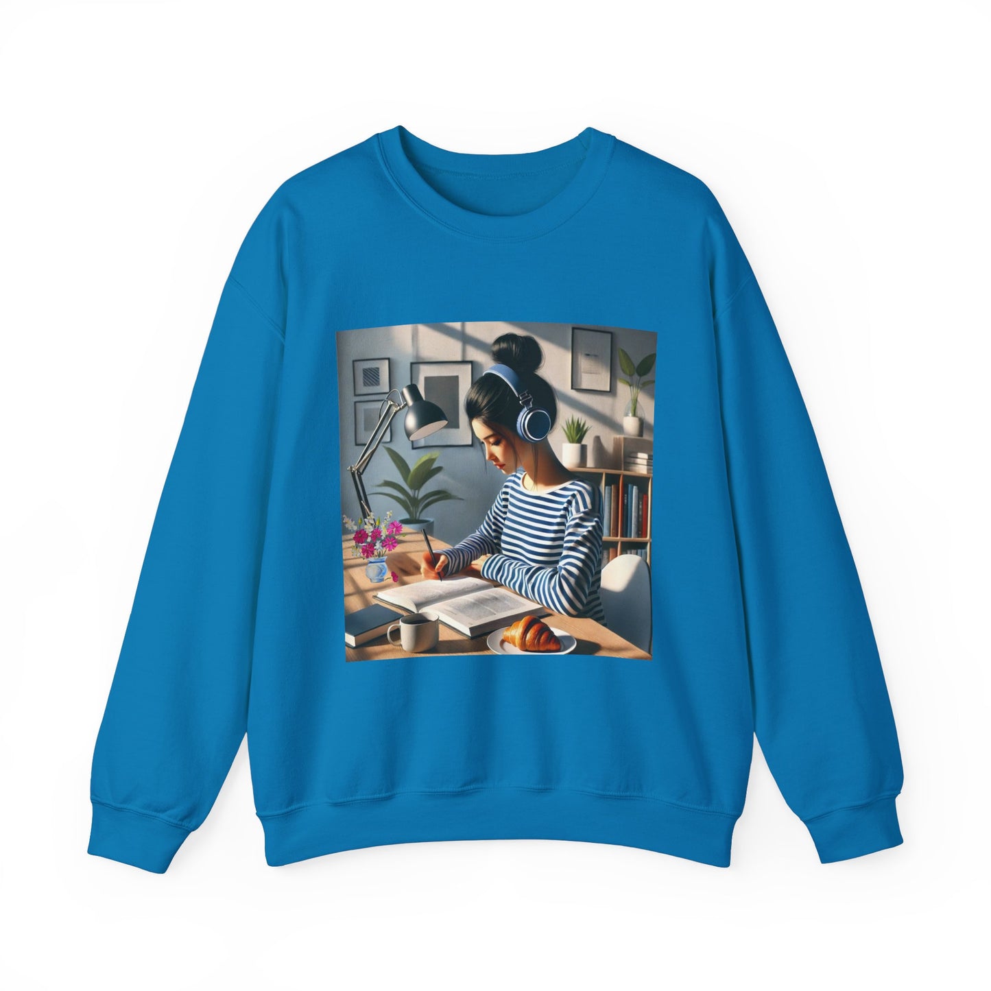 Unisex Man woman Heavy Blend™ Crewneck Sweatshirt woman is working