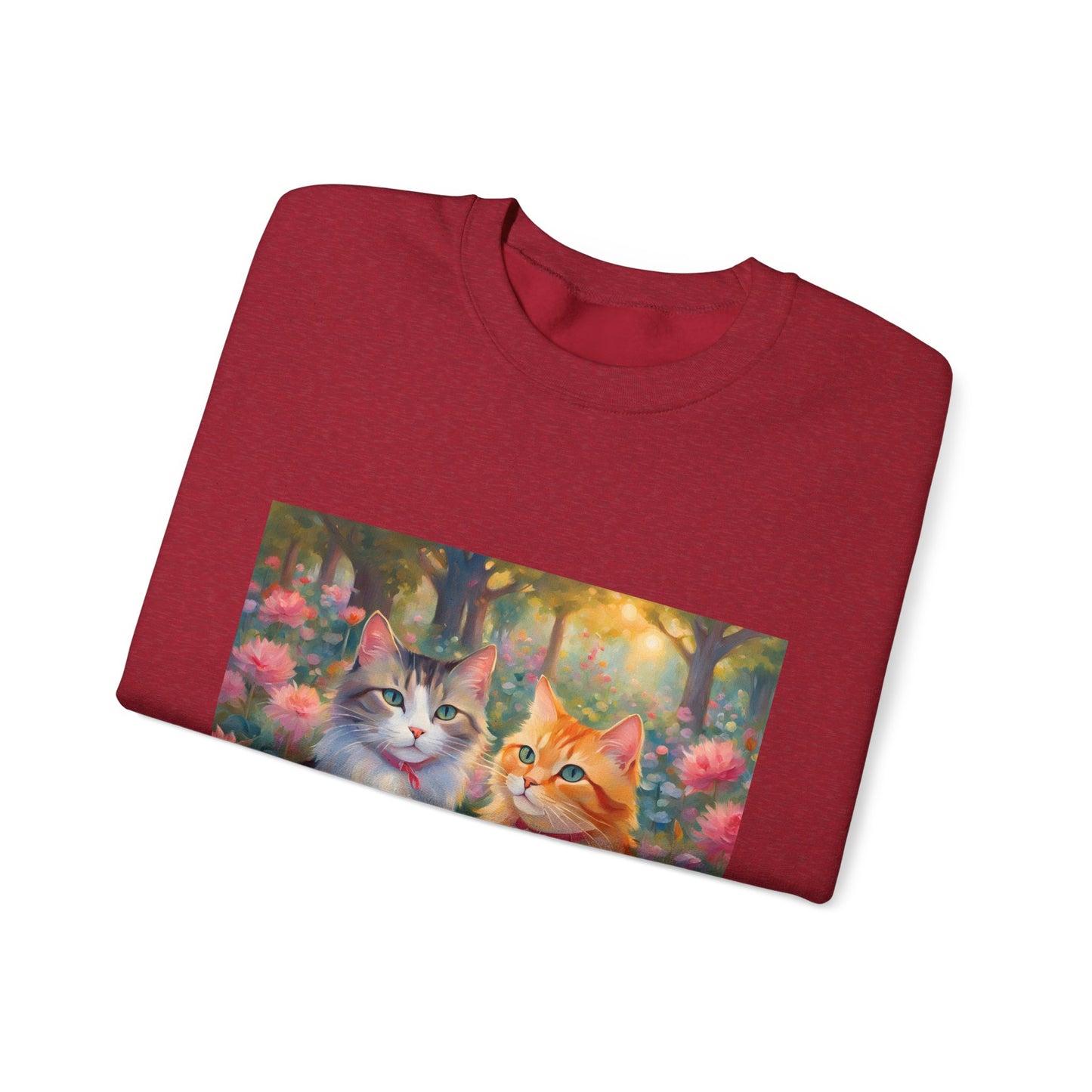 Copy of Unisex Heavy Blend™ Crewneck Sweatshirt woman Man two cats