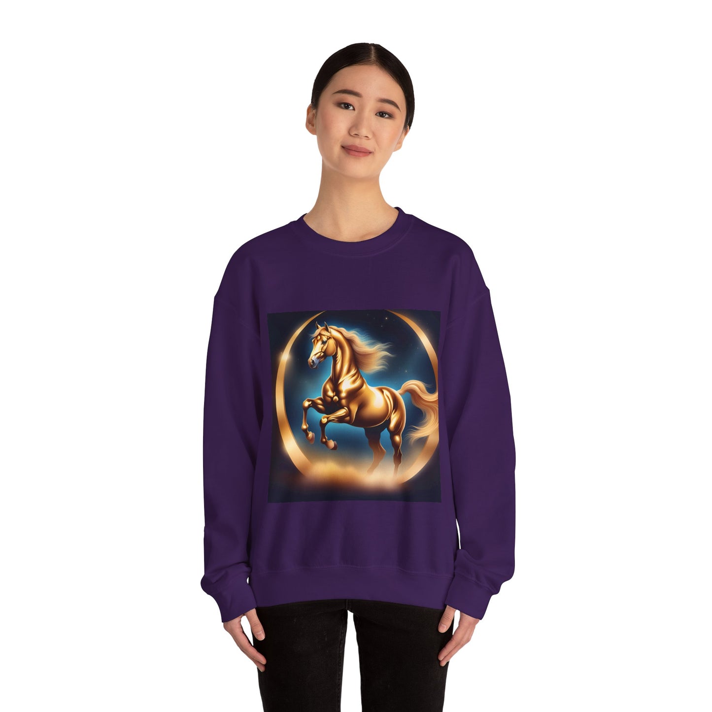 Unisex Heavy Blend™ Crewneck Sweatshirt one horse woman Man