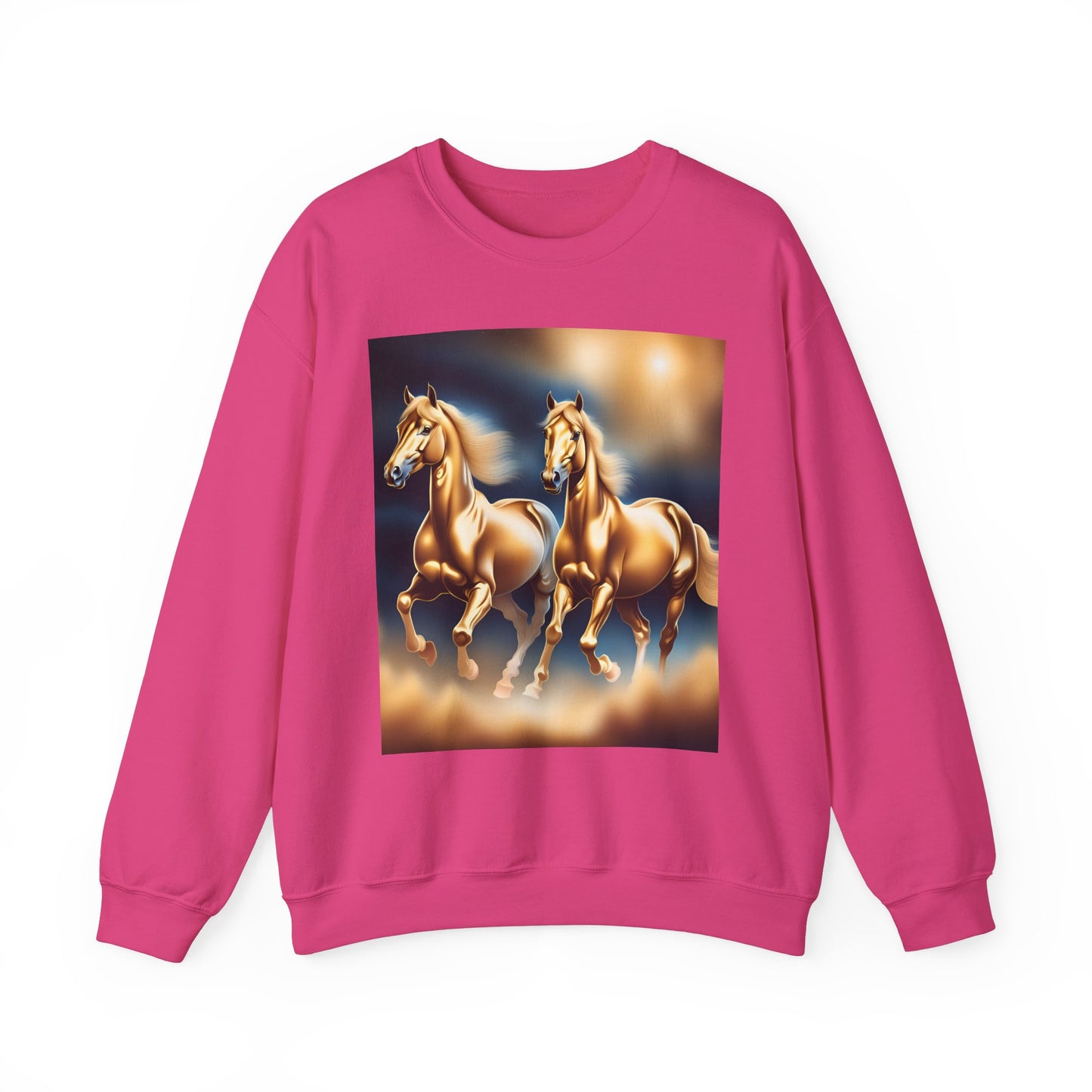 Unisex Heavy Blend™ Crewneck Sweatshirt 2 horses woman Man