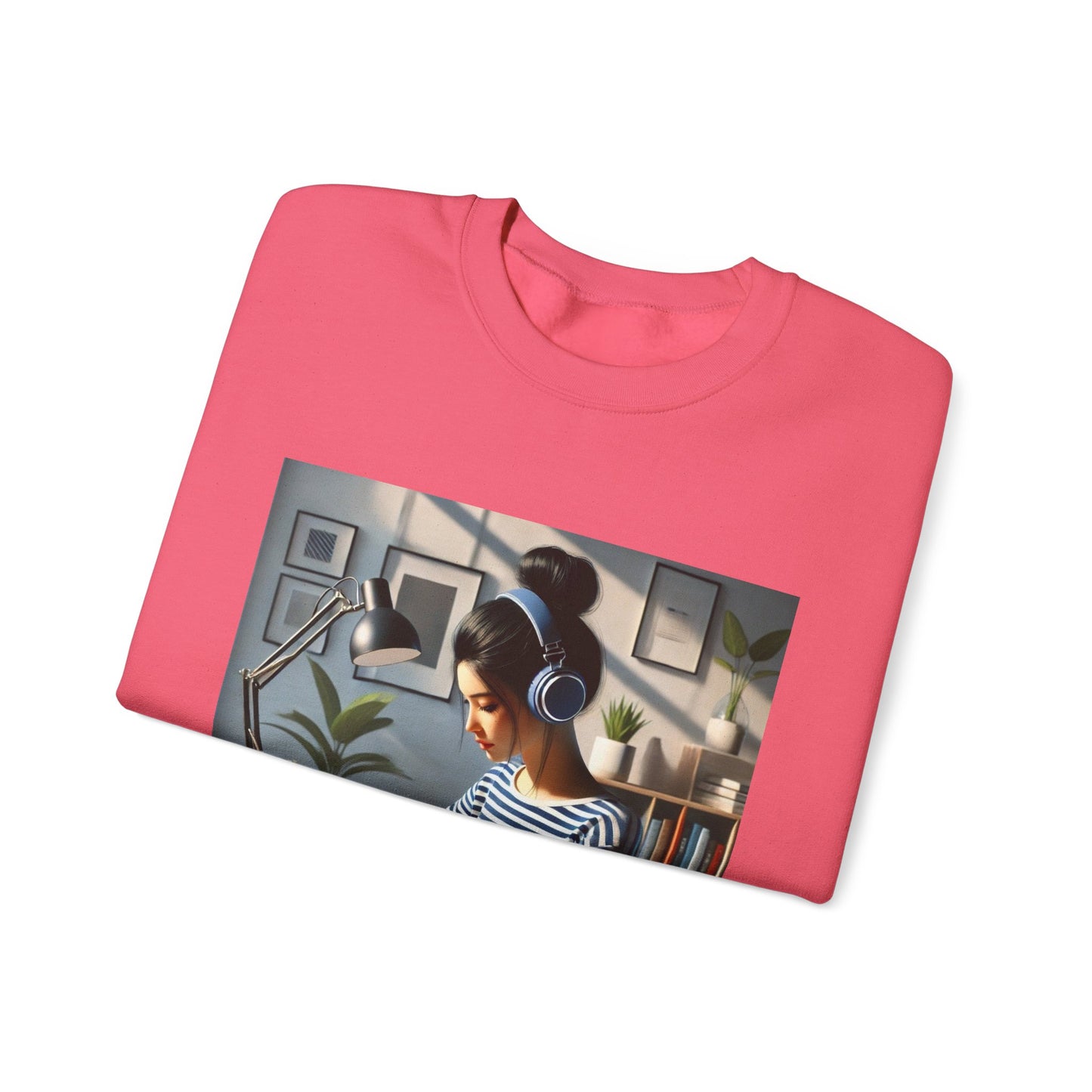 Unisex Man woman Heavy Blend™ Crewneck Sweatshirt woman is working