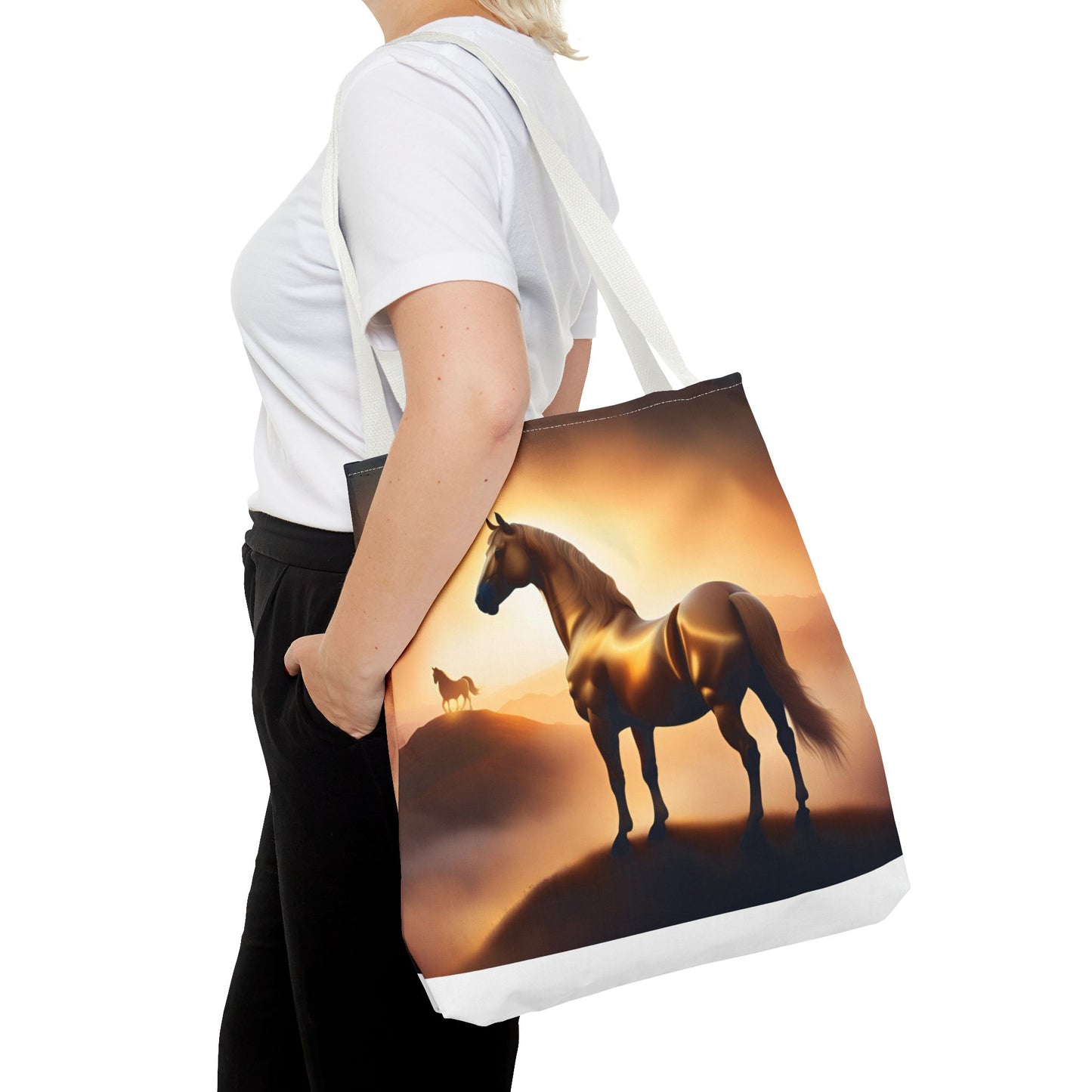 Galloping Horse Tote Bag, Equestrian Gift, Bag for Animal Lover, Bohemian Style,