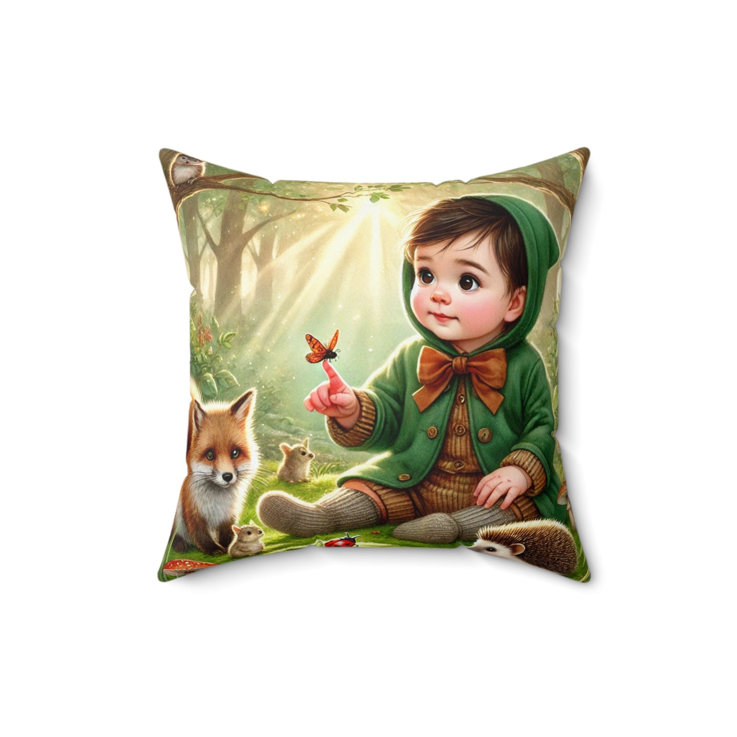 Coussin fantaisie pour enfant, motif forêt, décoration d'intérieur cosy, décoration de chambre d'enfant, amoureux de la nature