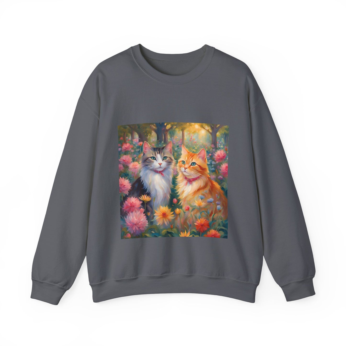 Copy of Unisex Heavy Blend™ Crewneck Sweatshirt woman Man two cats