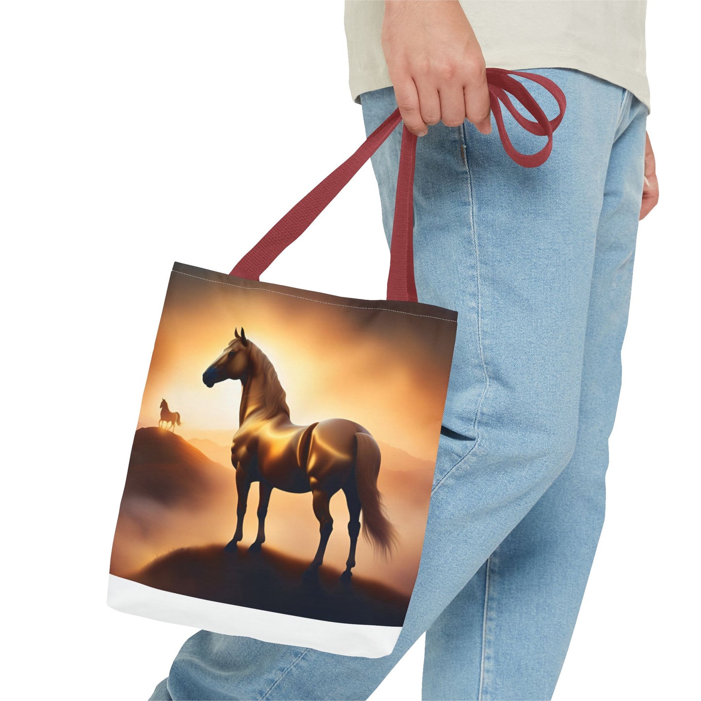 Galloping Horse Tote Bag, Equestrian Gift, Bag for Animal Lover, Bohemian Style,