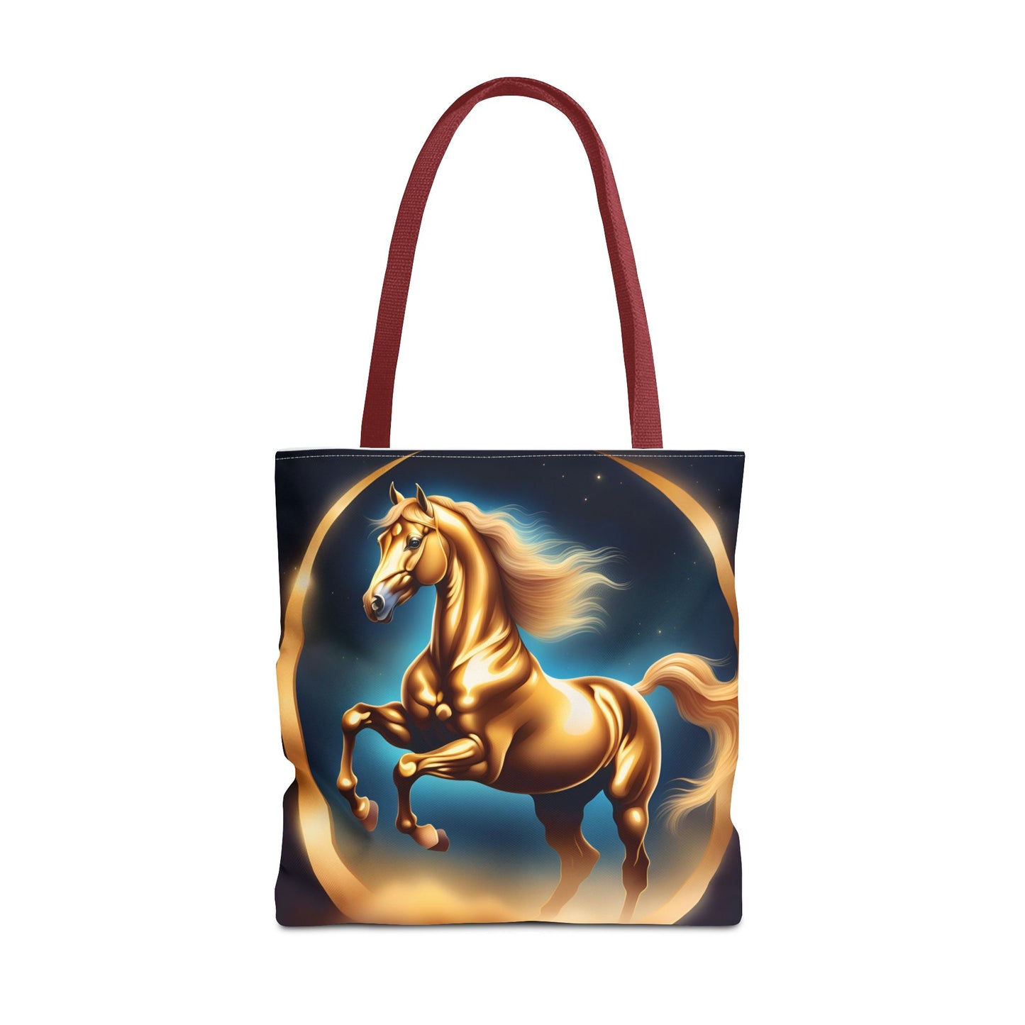 Golden Horse Tote Bag, Equestrian Gifts, Animal Lover Bag, Unique Shopping Tote,