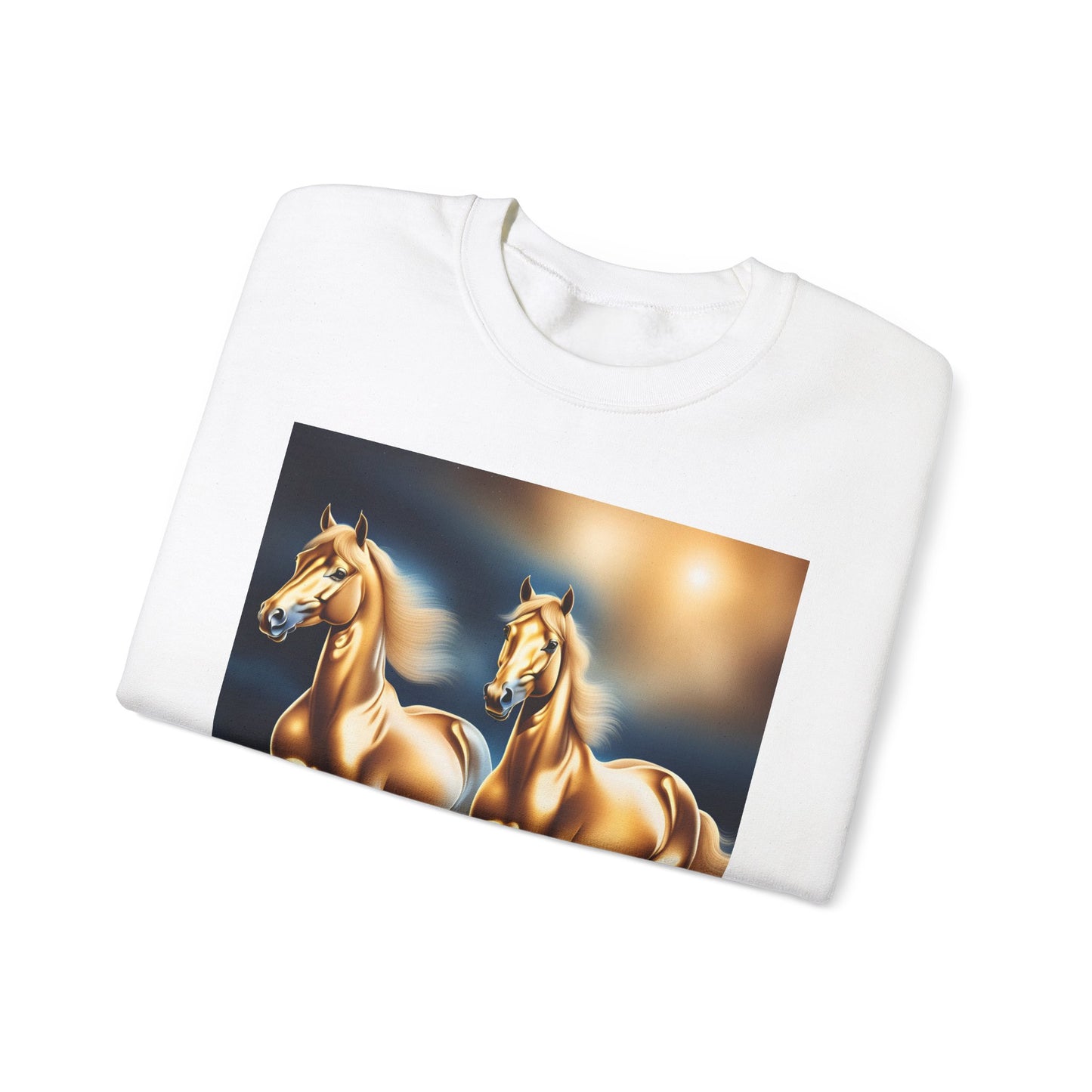 Unisex Heavy Blend™ Crewneck Sweatshirt 2 horses woman Man