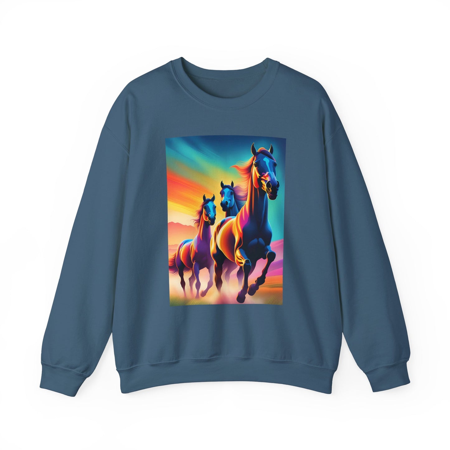 Unisex Heavy Blend™ Crewneck Sweatshirt horses woman Man