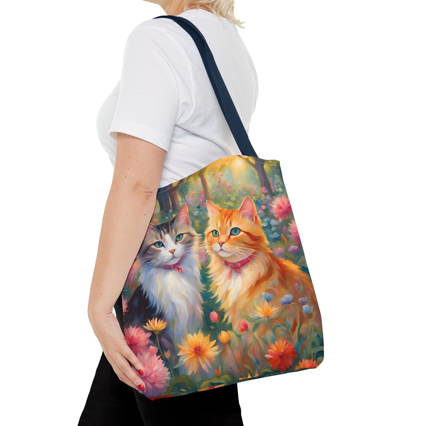 Tote bag Cats in love, Cats Gift, Bag for Animal Lover, Bohemian Style,