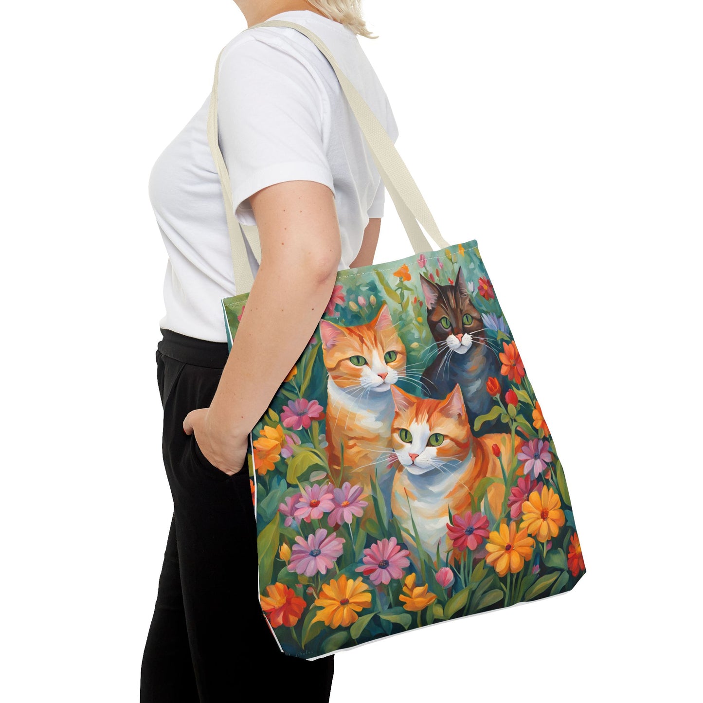 Bag Cats in love, Tote Bag, Bag for Animal Lover, Bohemian Style,
