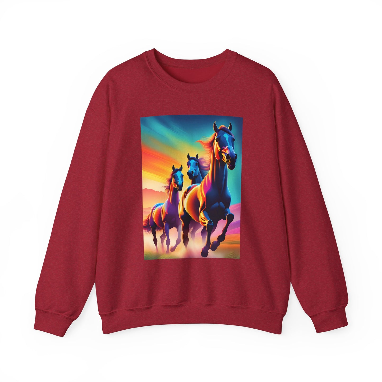 Unisex Heavy Blend™ Crewneck Sweatshirt horses woman Man