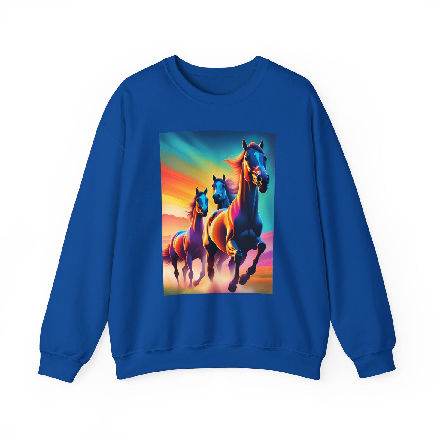 Unisex Heavy Blend™ Crewneck Sweatshirt horses woman Man