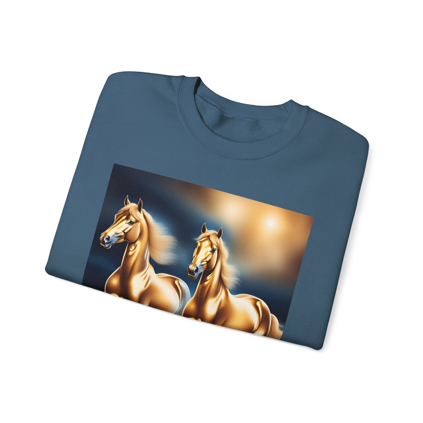 Unisex Heavy Blend™ Crewneck Sweatshirt 2 horses woman Man