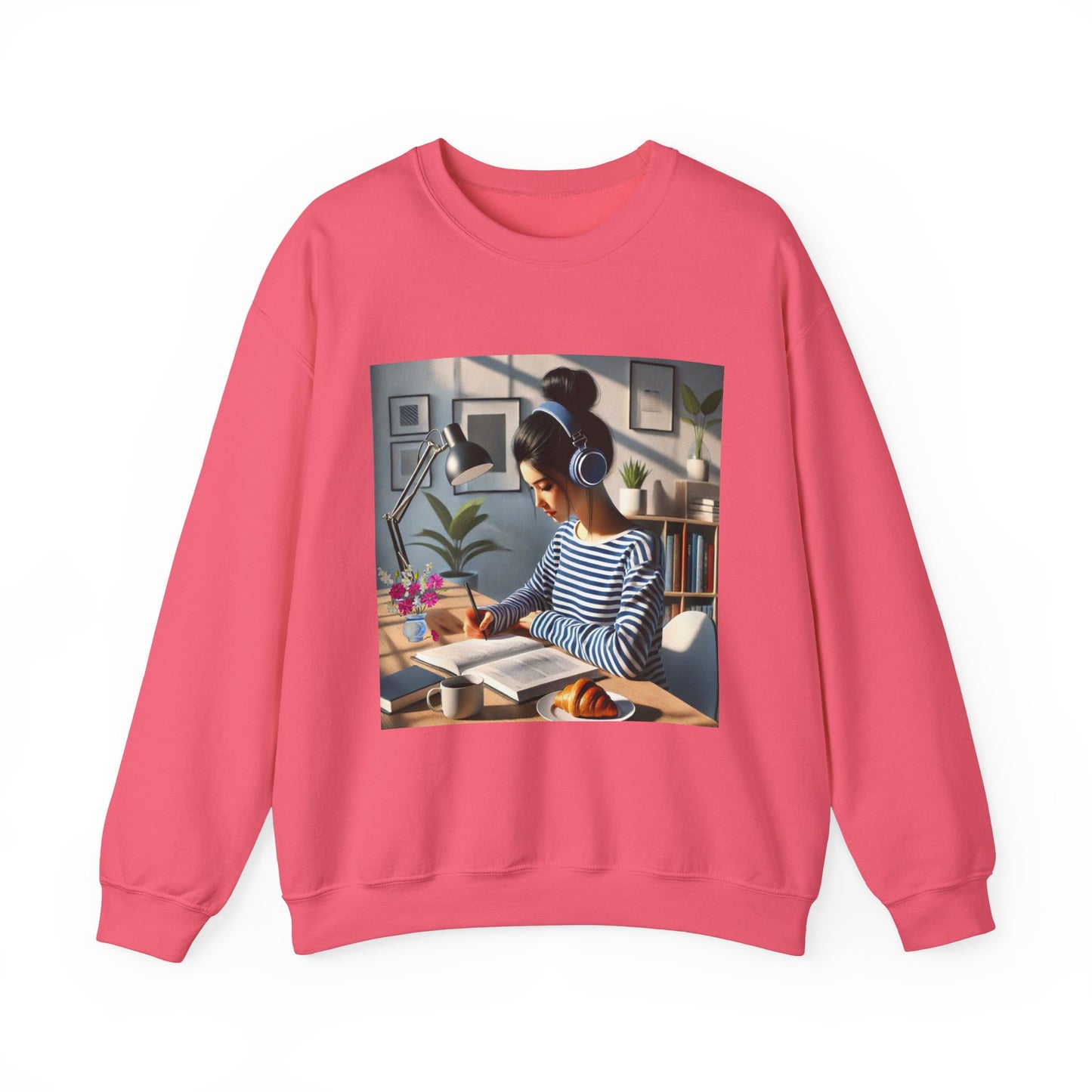 Unisex Man woman Heavy Blend™ Crewneck Sweatshirt woman is working