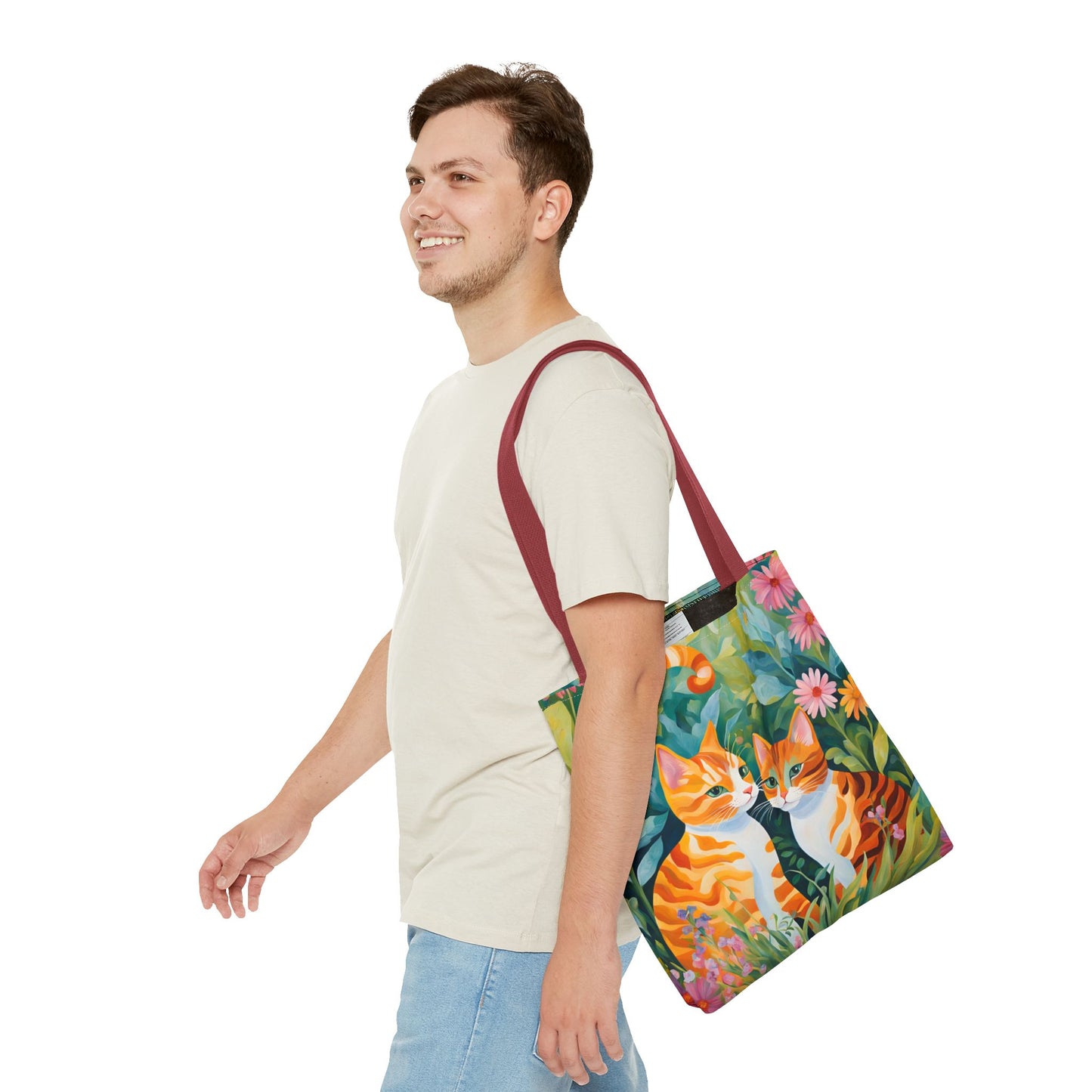 Tote Bag with caths , cats Gift, Bag for Animal Lover, Bohemian Style,