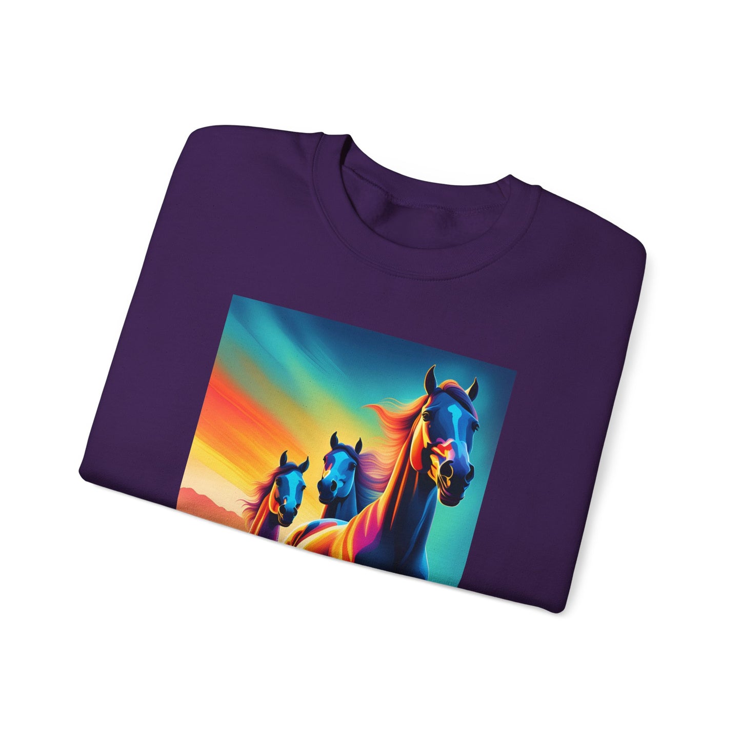 Unisex Heavy Blend™ Crewneck Sweatshirt horses woman Man