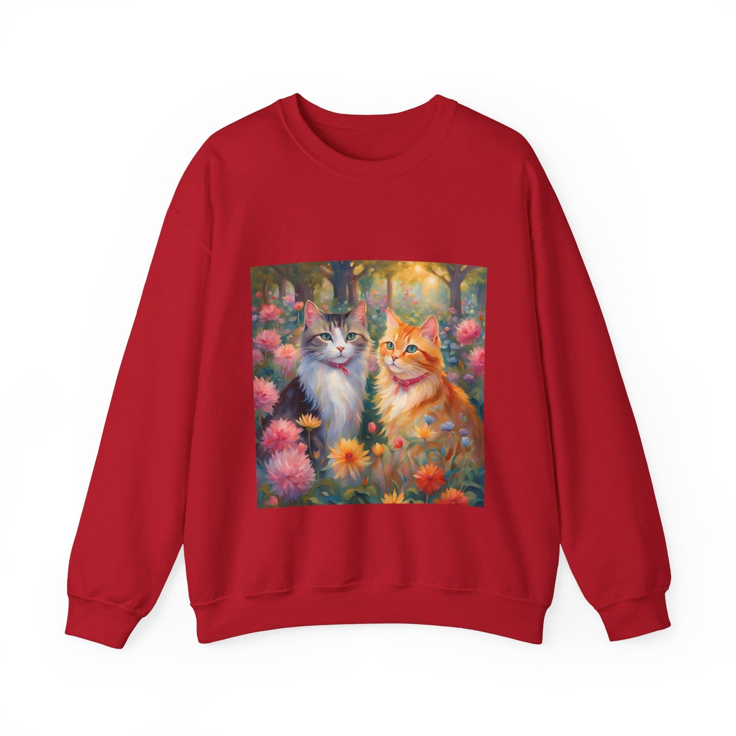 Copy of Unisex Heavy Blend™ Crewneck Sweatshirt woman Man two cats