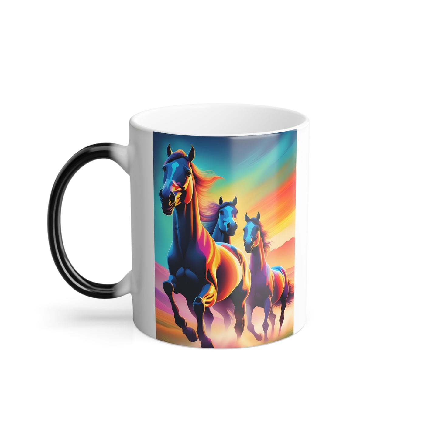 Morphing Mug, 11oz three horses
