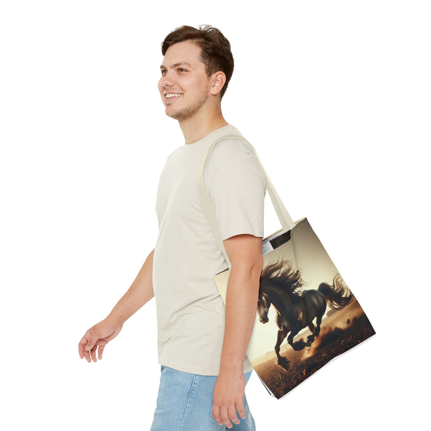 Galloping Horse Tote Bag, Equestrian Gift, Animal Lover Bag, Bohemian Style,