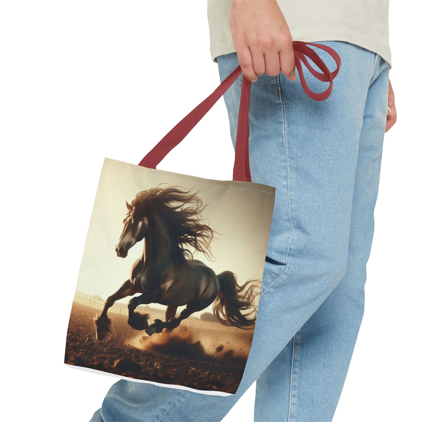 Galloping Horse Tote Bag, Equestrian Gift, Animal Lover Bag, Bohemian Style,