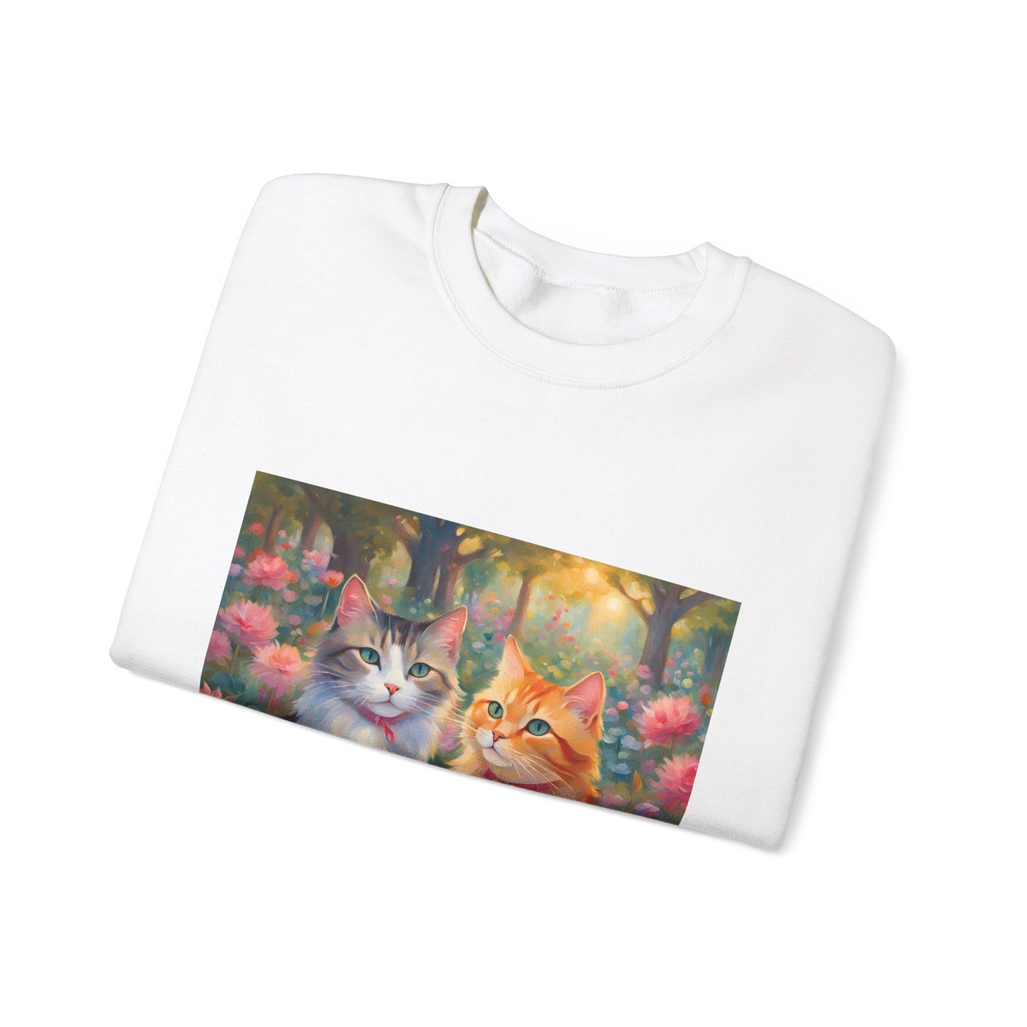 Copy of Unisex Heavy Blend™ Crewneck Sweatshirt woman Man two cats