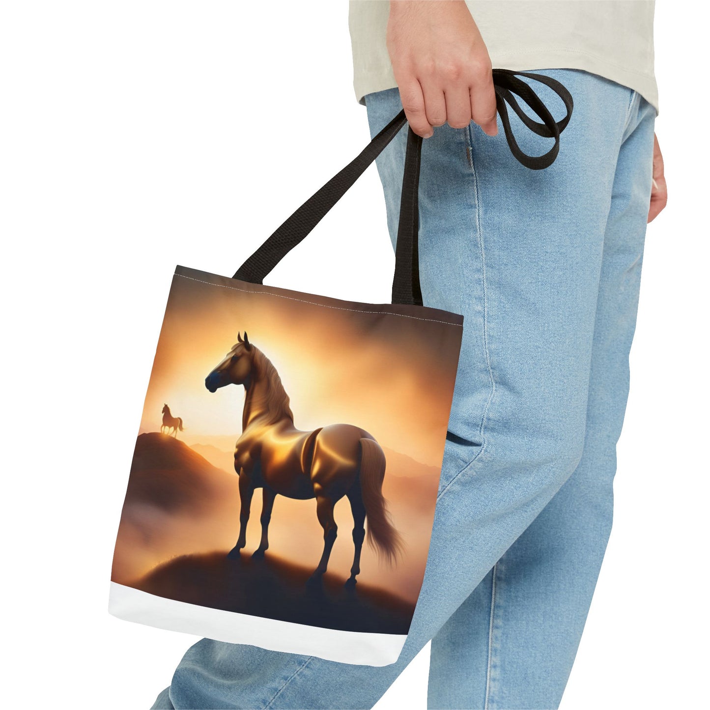 Galloping Horse Tote Bag, Equestrian Gift, Bag for Animal Lover, Bohemian Style,