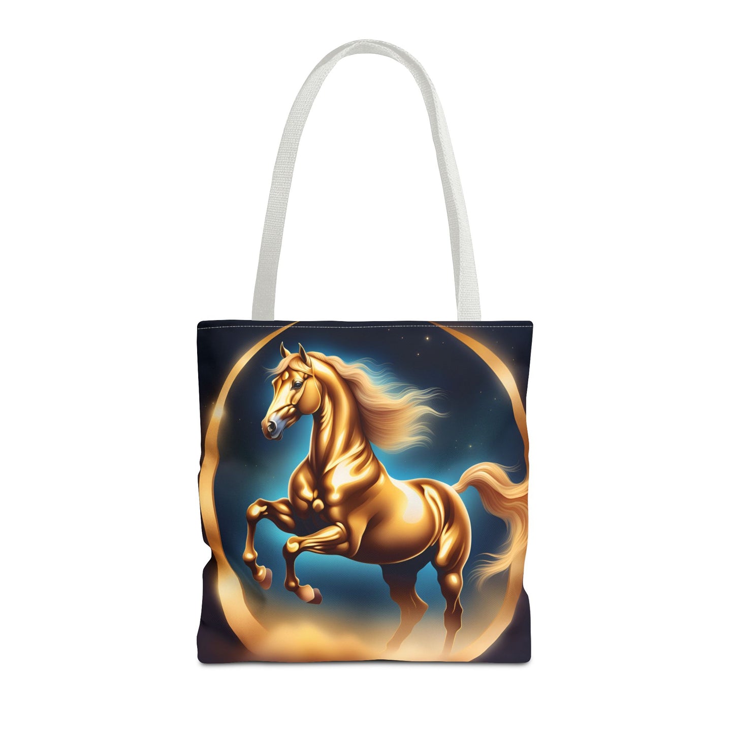 Golden Horse Tote Bag, Equestrian Gifts, Animal Lover Bag, Unique Shopping Tote,
