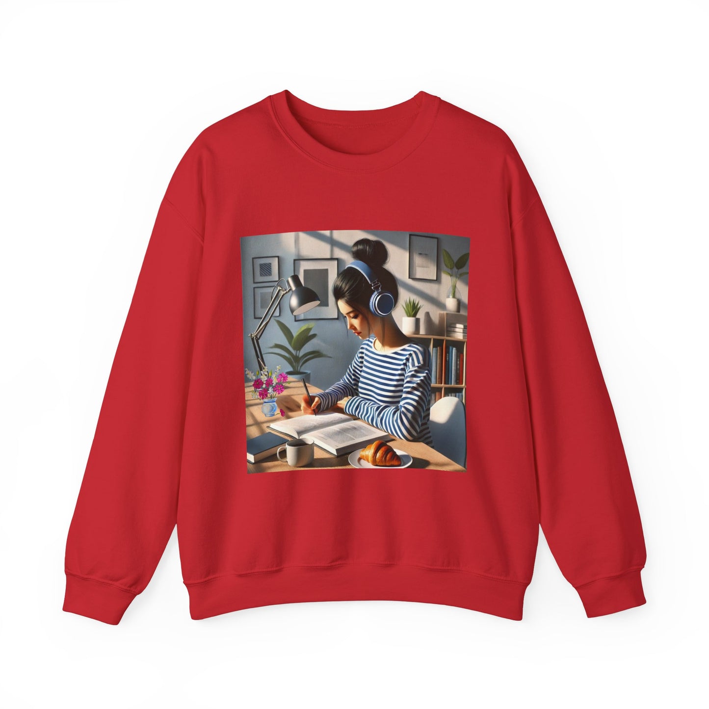 Unisex Man woman Heavy Blend™ Crewneck Sweatshirt woman is working