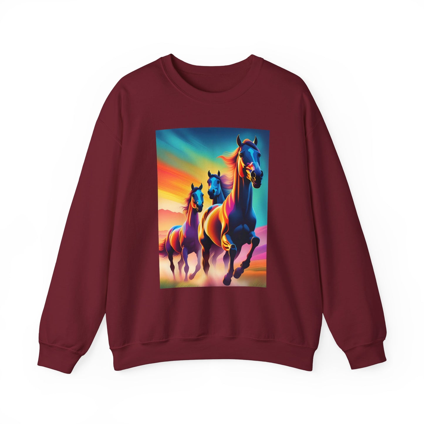 Unisex Heavy Blend™ Crewneck Sweatshirt horses woman Man