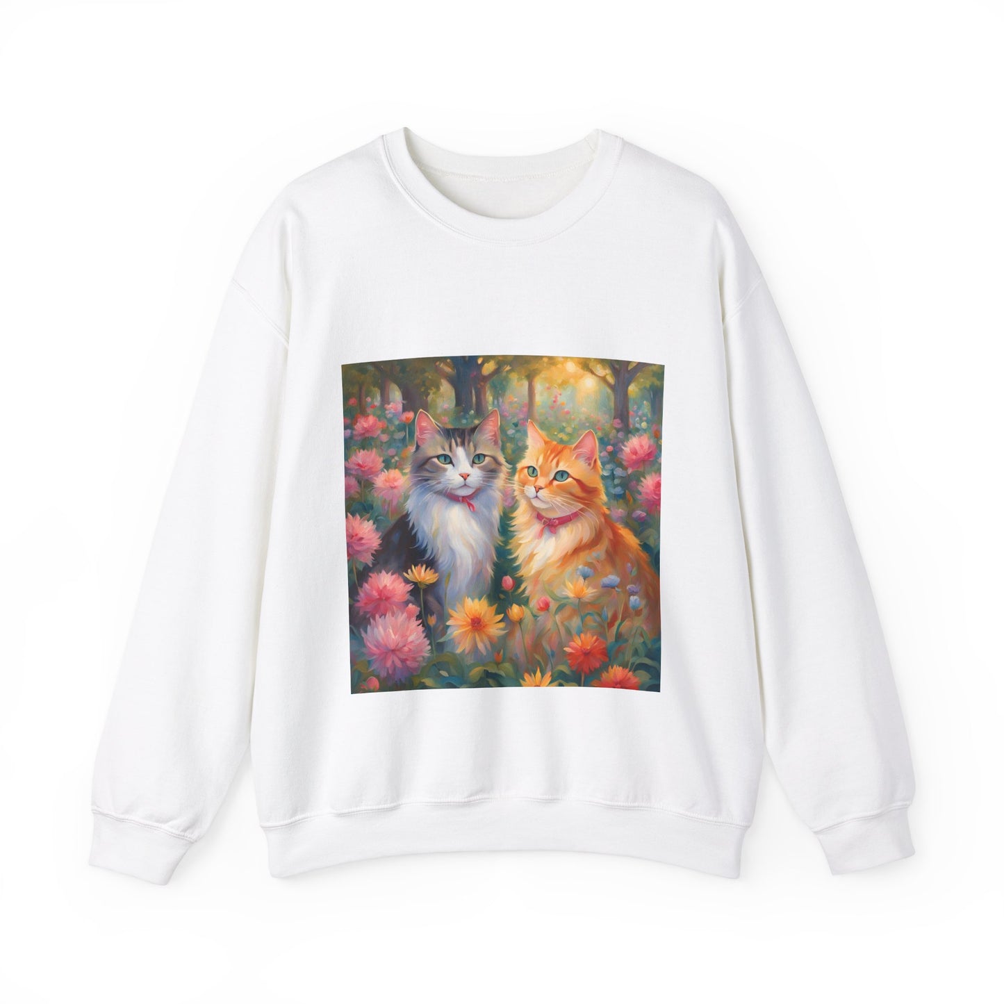 Copy of Unisex Heavy Blend™ Crewneck Sweatshirt woman Man two cats