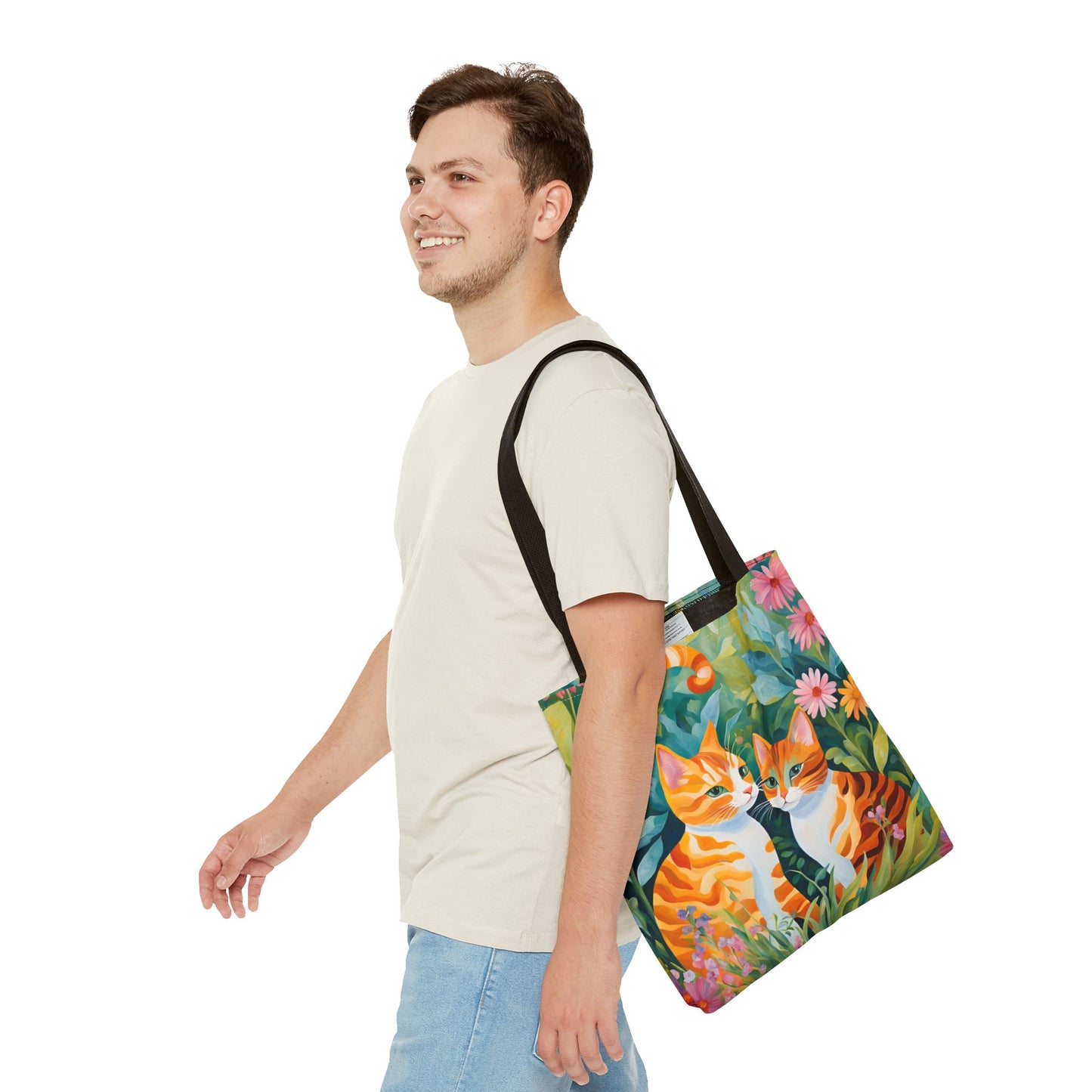 Tote Bag with caths , cats Gift, Bag for Animal Lover, Bohemian Style,