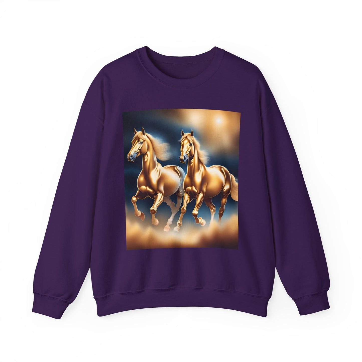Unisex Heavy Blend™ Crewneck Sweatshirt 2 horses woman Man