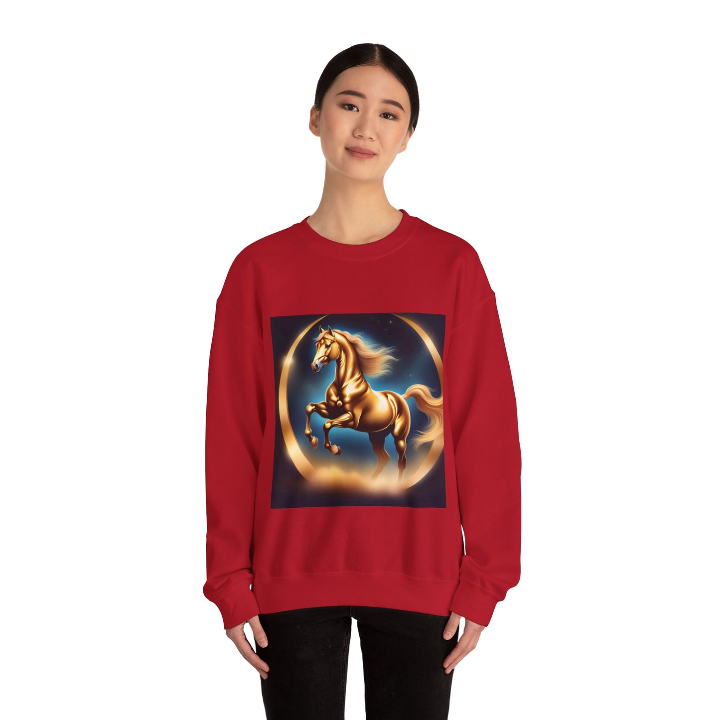Unisex Heavy Blend™ Crewneck Sweatshirt one horse woman Man