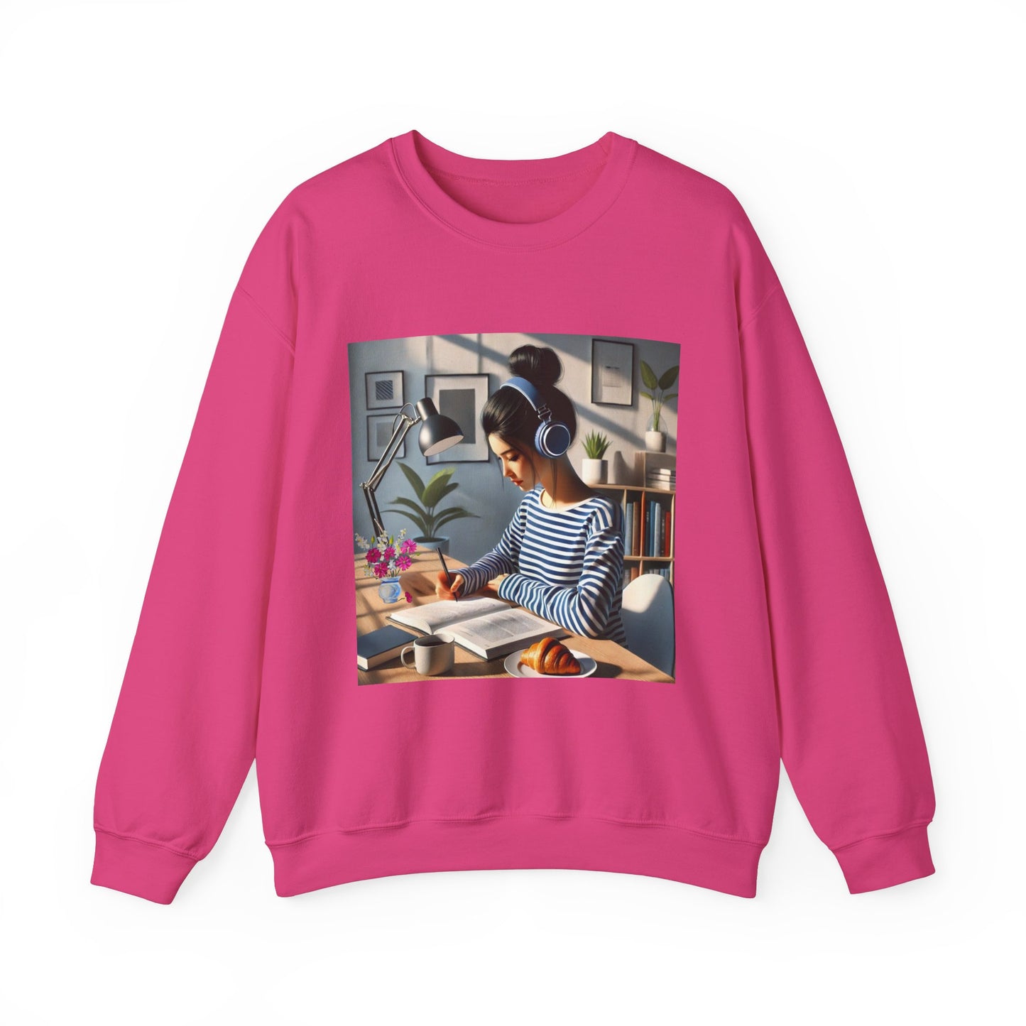 Unisex Man woman Heavy Blend™ Crewneck Sweatshirt woman is working