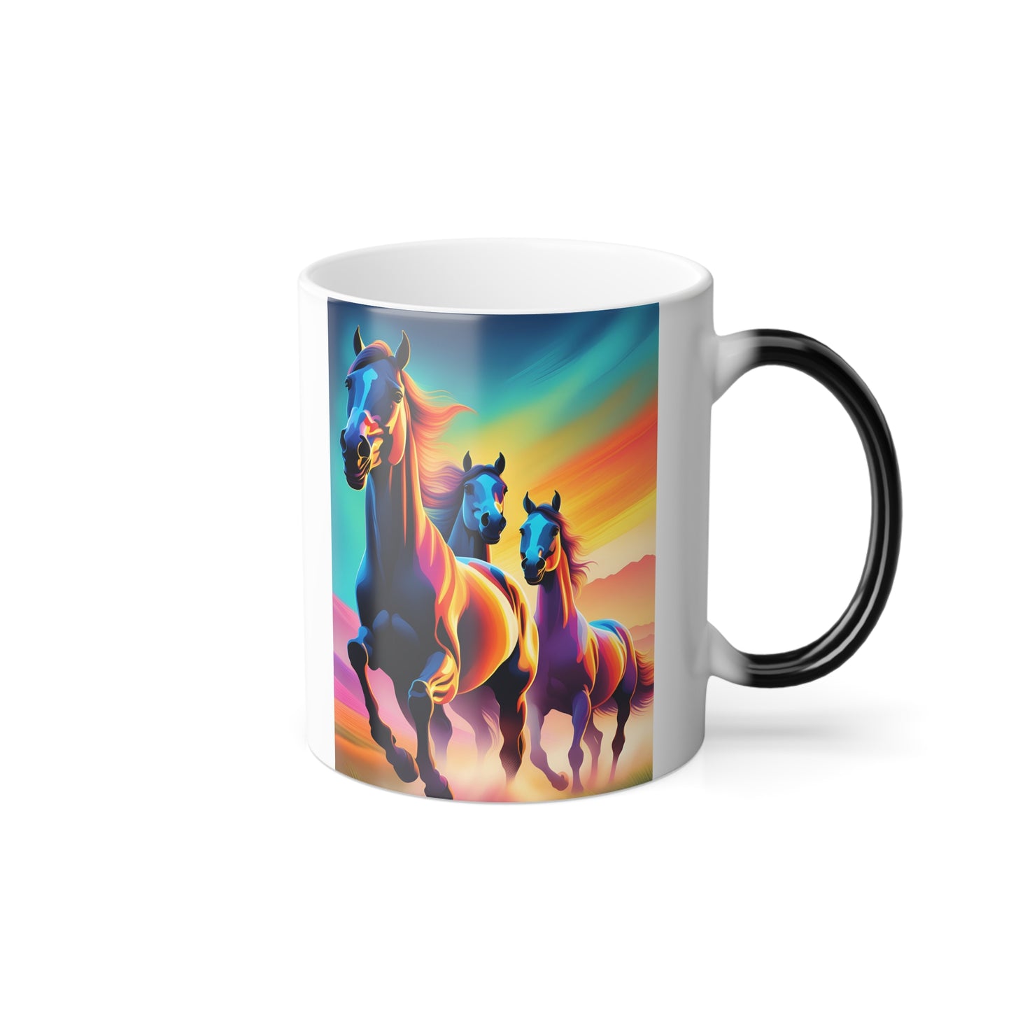 Morphing Mug, 11oz three horses