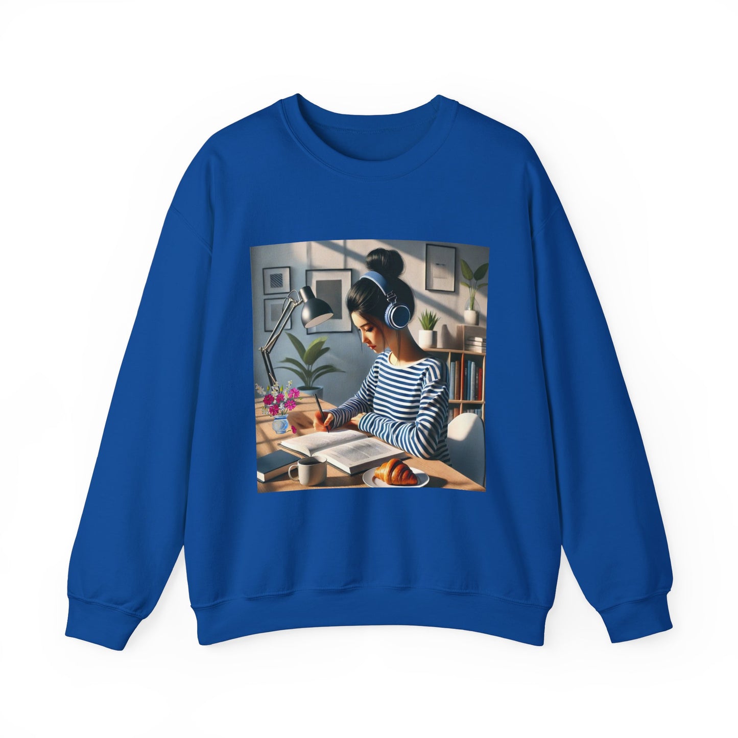 Unisex Man woman Heavy Blend™ Crewneck Sweatshirt woman is working