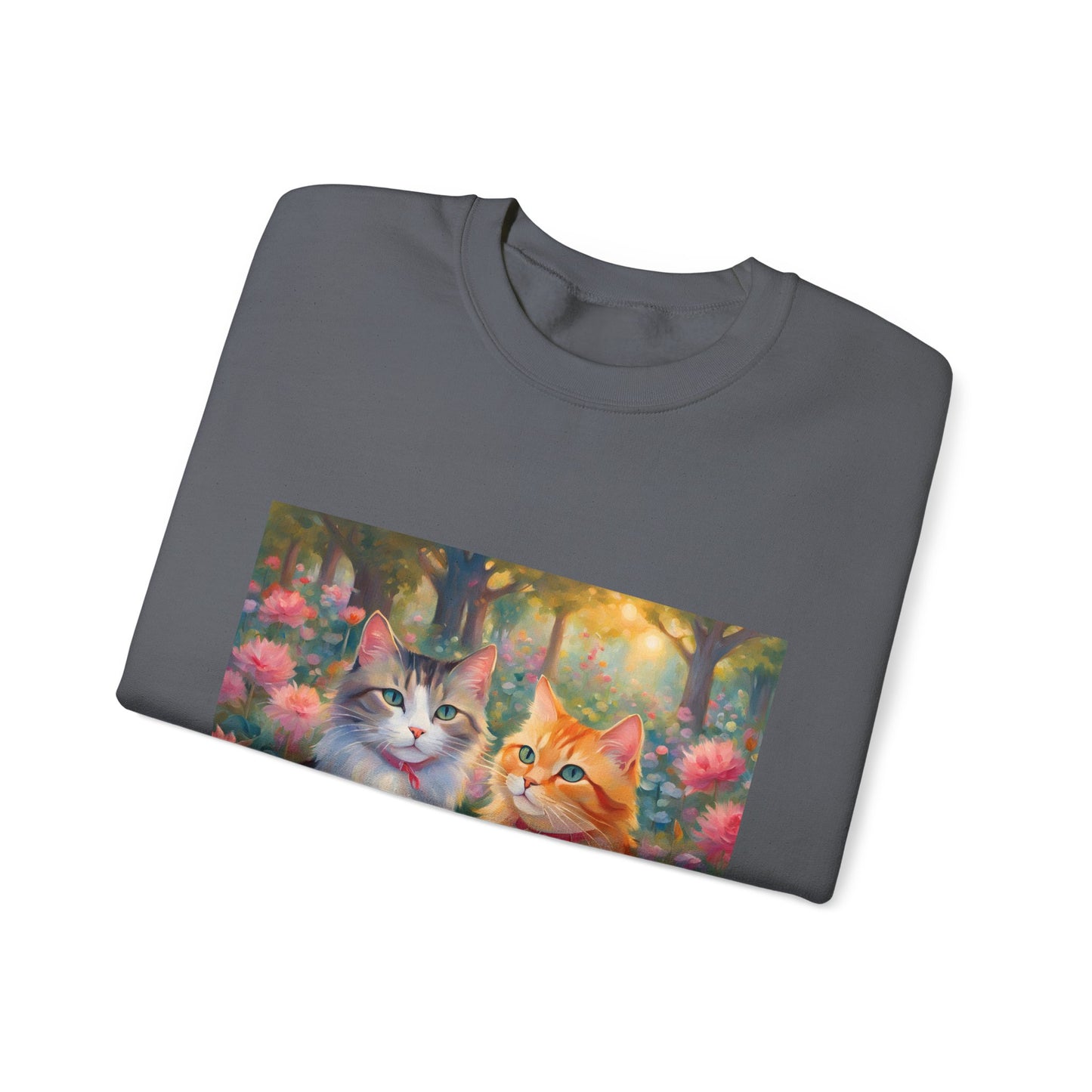 Copy of Unisex Heavy Blend™ Crewneck Sweatshirt woman Man two cats
