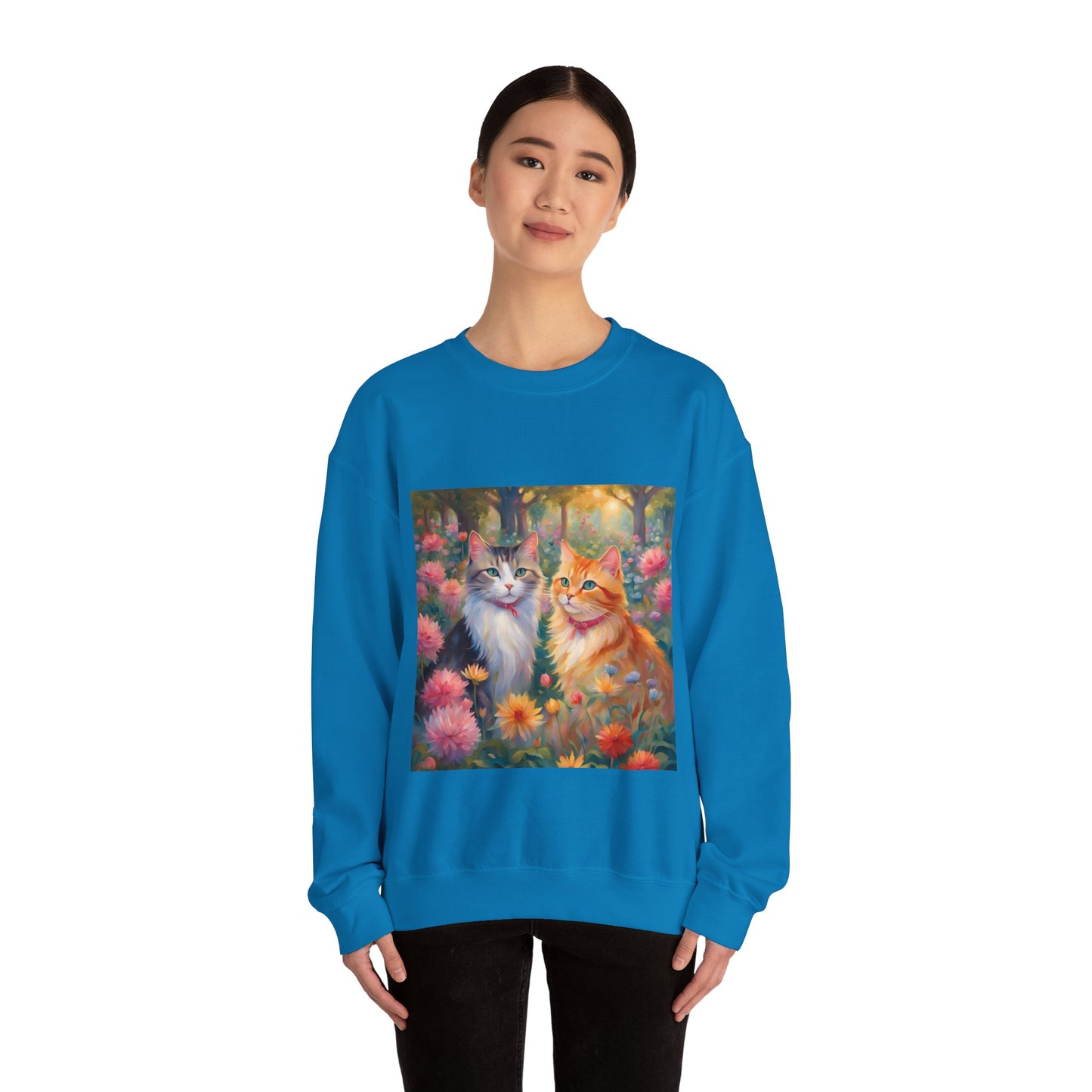 Copy of Unisex Heavy Blend™ Crewneck Sweatshirt woman Man two cats