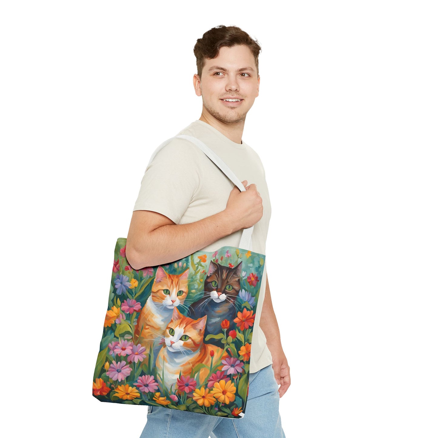 Bag Cats in love, Tote Bag, Bag for Animal Lover, Bohemian Style,
