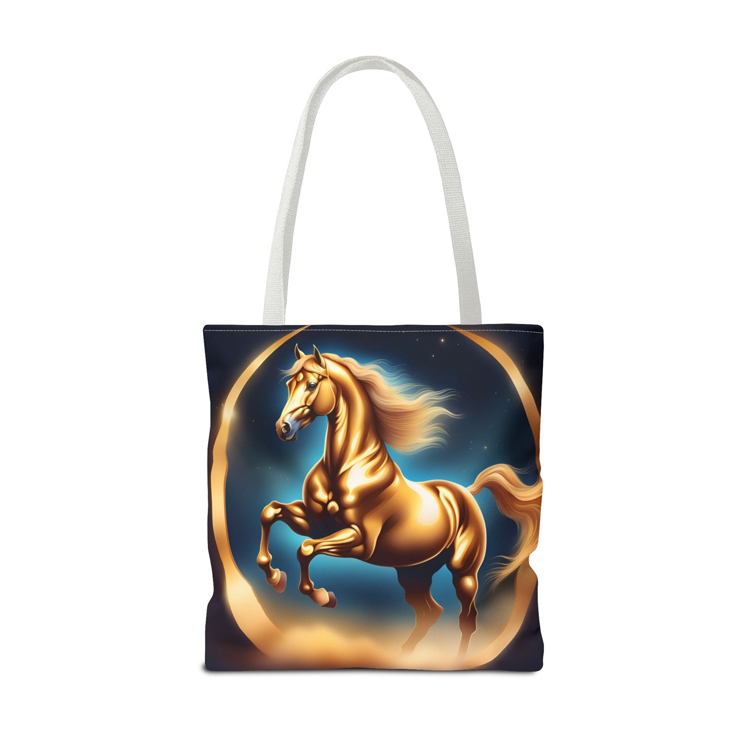 Golden Horse Tote Bag, Equestrian Gifts, Animal Lover Bag, Unique Shopping Tote,