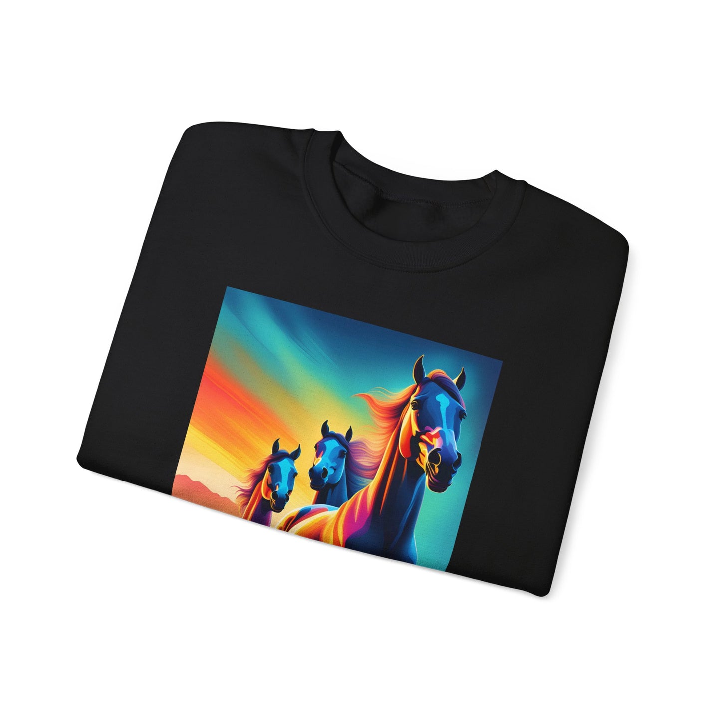 Unisex Heavy Blend™ Crewneck Sweatshirt horses woman Man