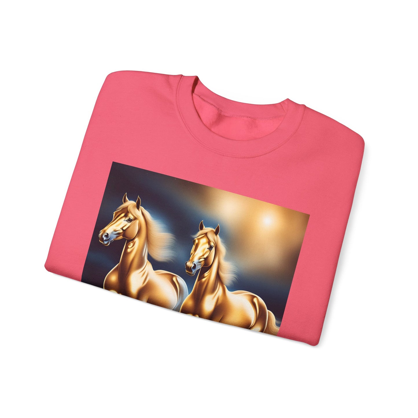 Unisex Heavy Blend™ Crewneck Sweatshirt 2 horses woman Man