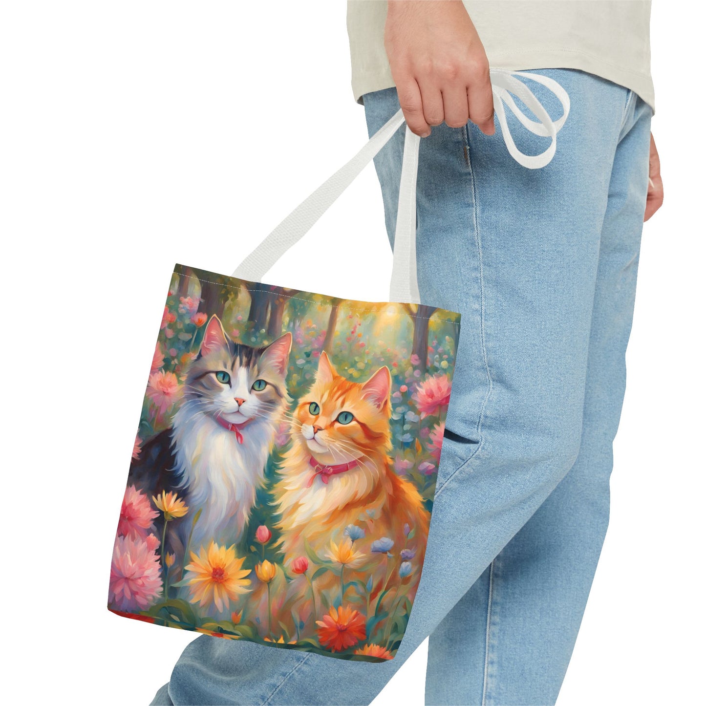 Tote bag Cats in love, Cats Gift, Bag for Animal Lover, Bohemian Style,