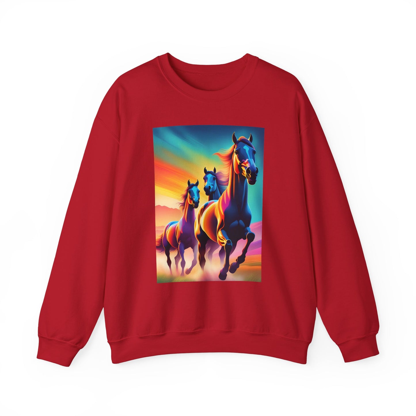 Unisex Heavy Blend™ Crewneck Sweatshirt horses woman Man