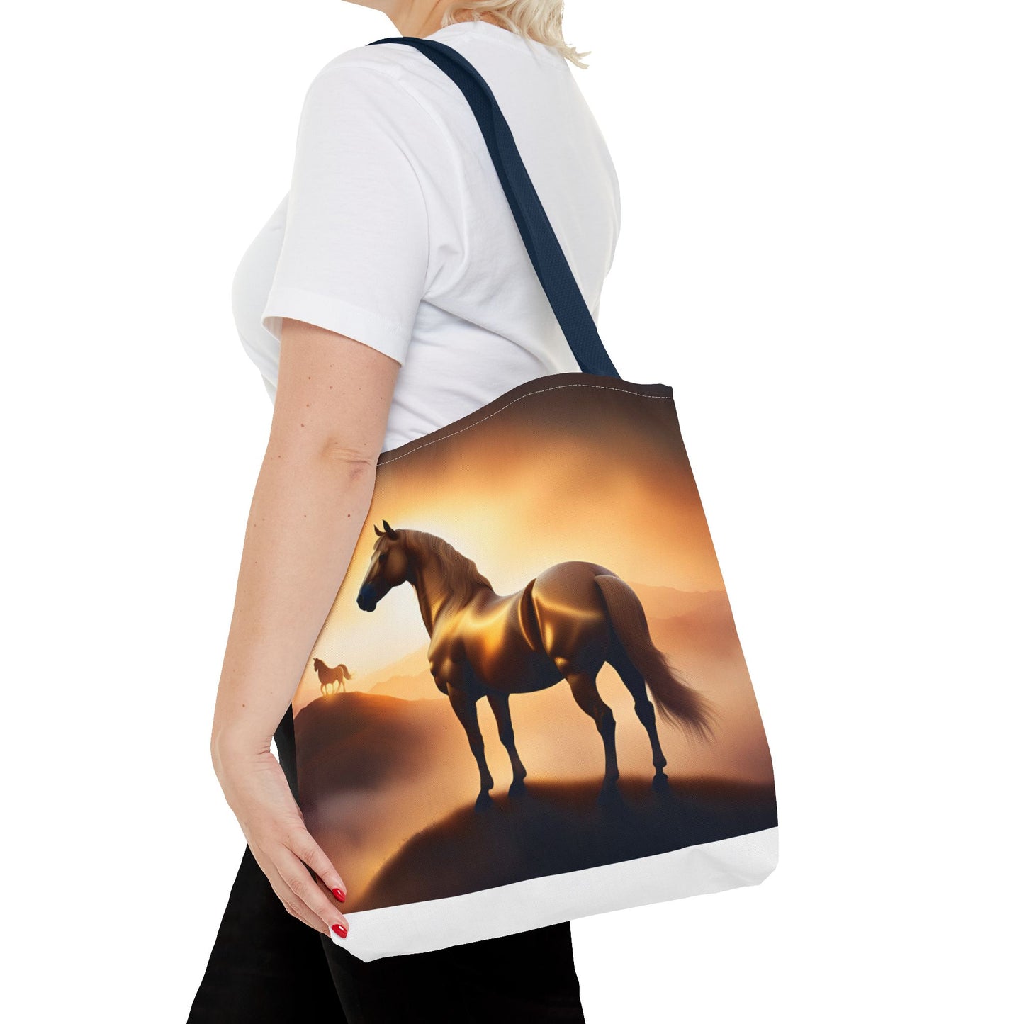 Galloping Horse Tote Bag, Equestrian Gift, Bag for Animal Lover, Bohemian Style,