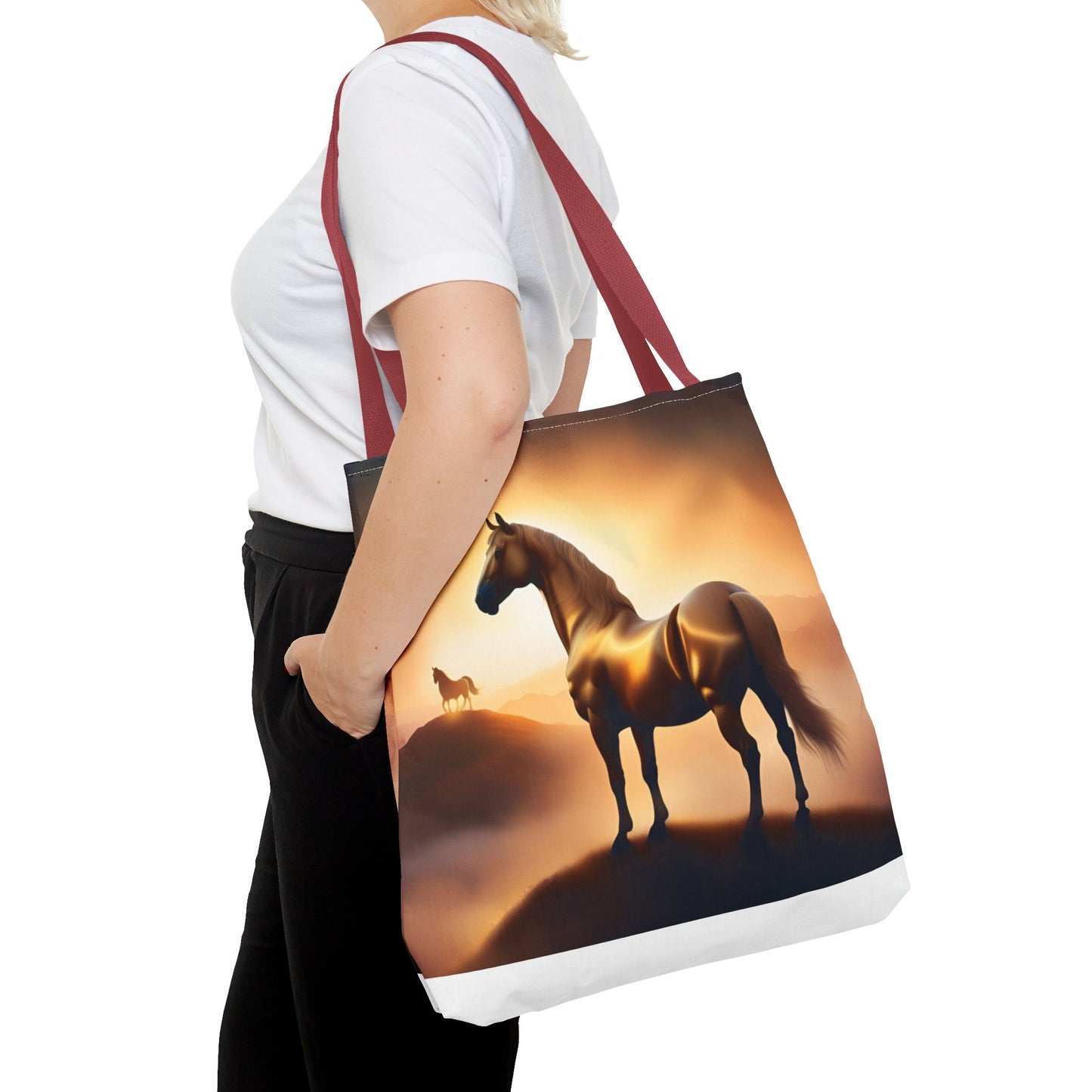 Galloping Horse Tote Bag, Equestrian Gift, Bag for Animal Lover, Bohemian Style,