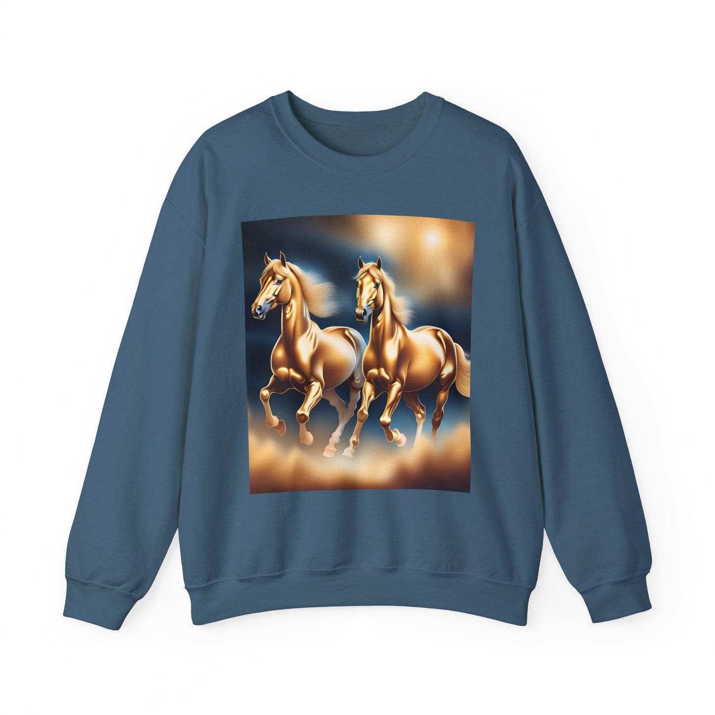 Unisex Heavy Blend™ Crewneck Sweatshirt 2 horses woman Man