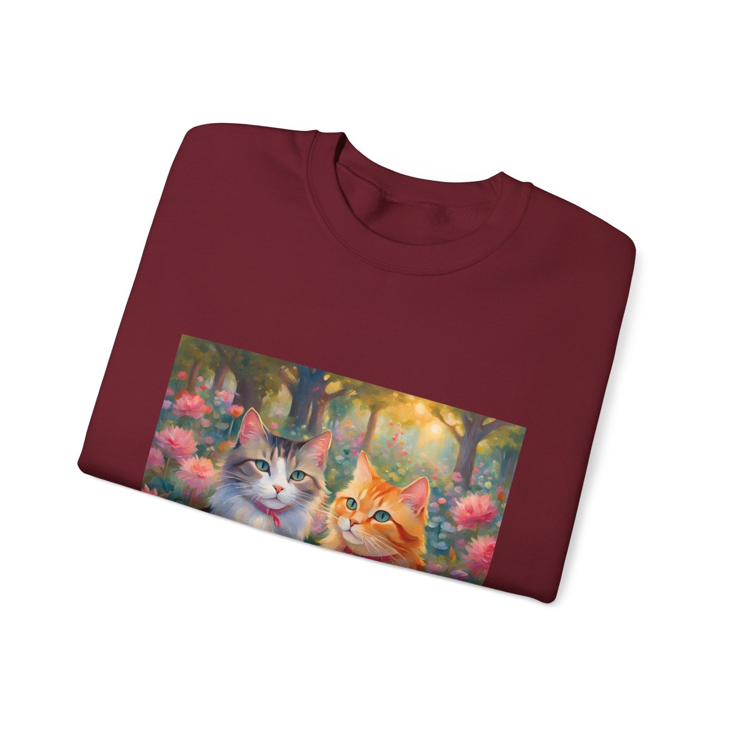 Copy of Unisex Heavy Blend™ Crewneck Sweatshirt woman Man two cats